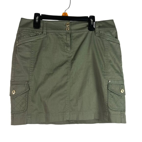 🟣🟣🟣 WHBM Womens Size 2 Green Stretchy Mini Skirt - Picture 1 of 7